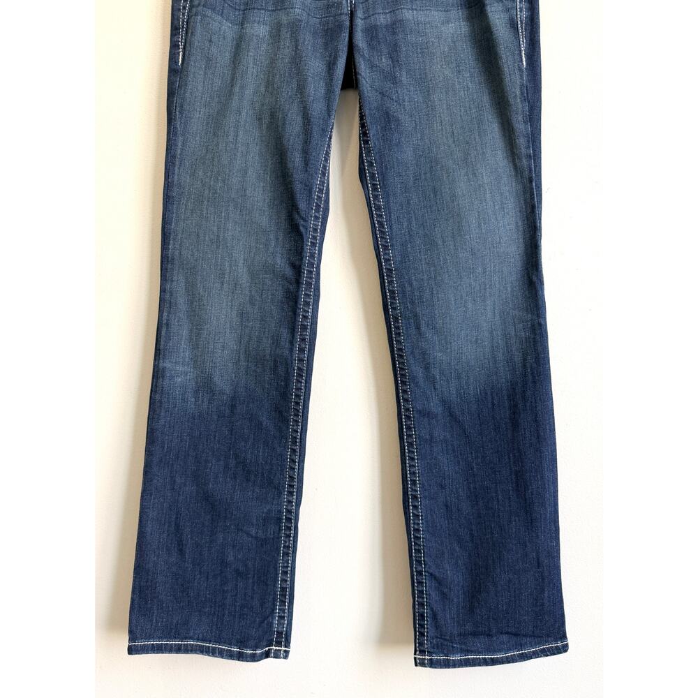 Ariat R.E.A.L. Straight Leg Jean Ocean Blue 33 Long Cowgirl Western Rodeo Casual - Picture 5 of 12